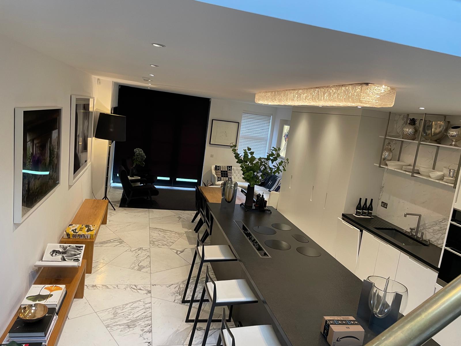 Ledbury Road black marble kitchen island